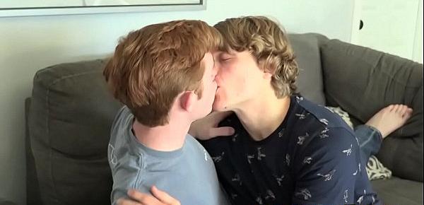  Young ginger Andrew Lee riding bare cock vigorously
